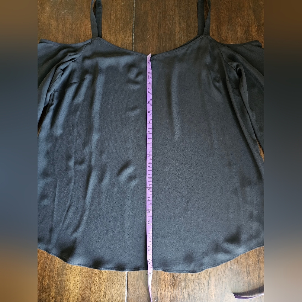 Bold Elements Black Cold-Shoulder Blouse - Picture 9 of 12